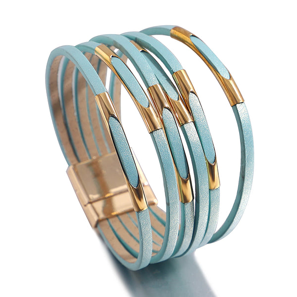 Bangle Leather and Metal Bracelets